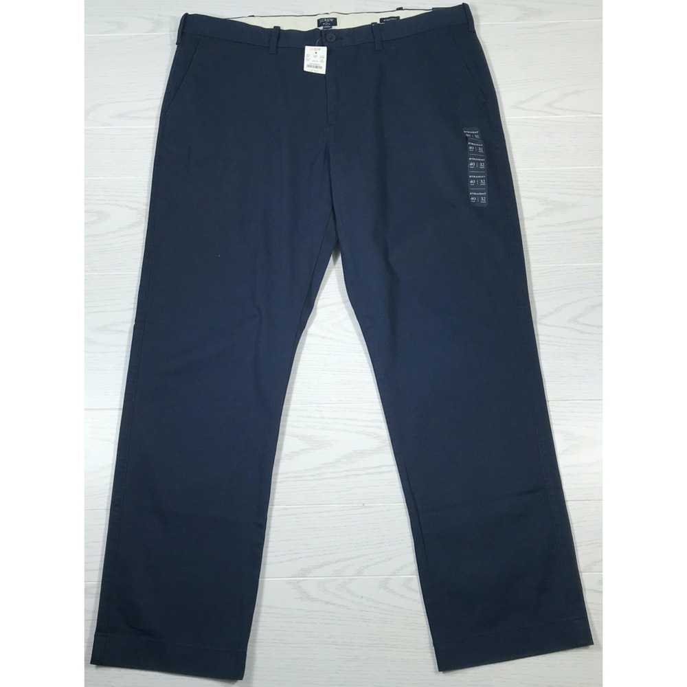 New J Crew Straight Fit Chino Pants 40x32 Blue Flex Preppy Business Casual Dad